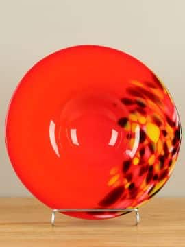 Glas Schale rot/orange A011