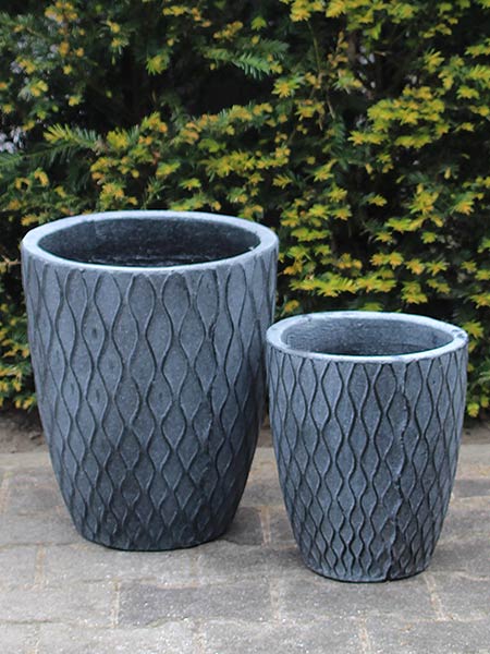 Leichtbeton Blumenkübel 40*35 cm. grau - Gartendekomarkt