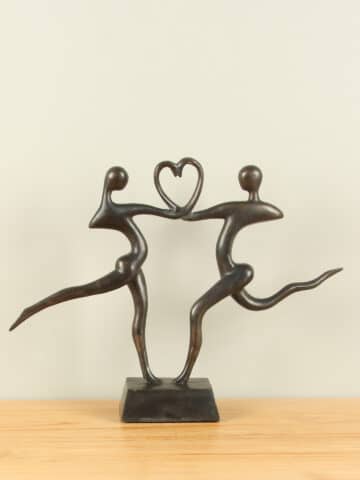 Statue Bronze 2 personen met hart