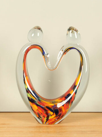 Dekofigur Glas farbig Lovers, 31 cm