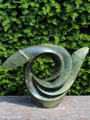 Simbabwische Gartenstatue Spiral, 41 cm