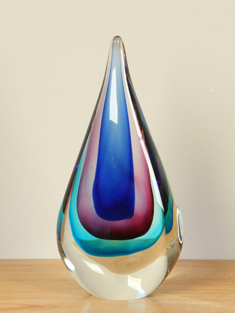 Glastropfen Dekoration blau/violette, 20 cm