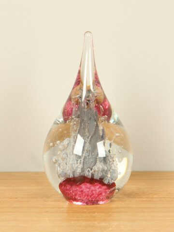 Dekofigur Glas Vulcano rosa, 13 cm