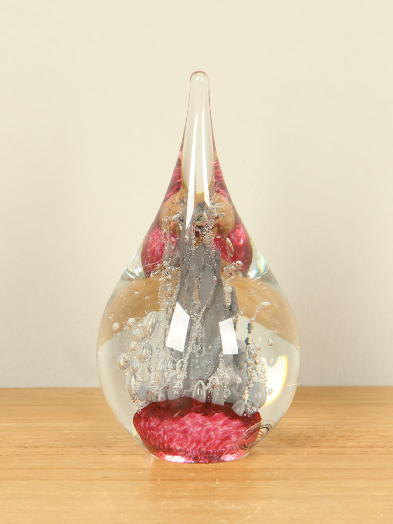 Dekofigur Glas Vulcano rosa, 13 cm