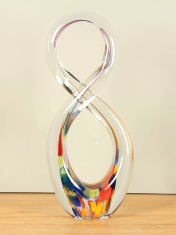Glasskulptur Infinity Yellow, 39 cm