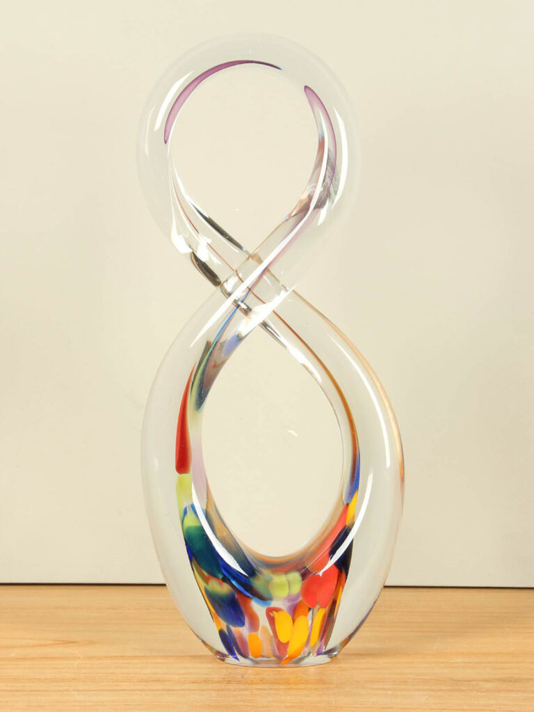 Glasskulptur Infinity Yellow, 39 cm