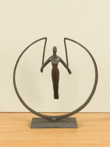 Bronzeoptik/ Metall figur Turnen, 21 cm
