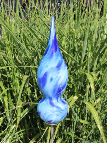 Gartenstecker aus Glas Jupiter, Azur 461