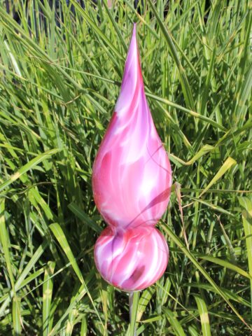 Gartenstecker aus Glas Jupiter, Rosa 461