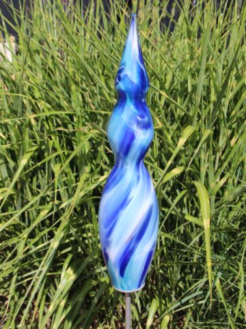 Gartenstecker aus Glas Saturn, Azur 463