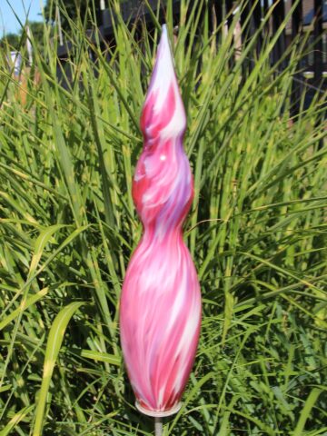 Gartenstecker aus Glas Saturn, Rosa 463