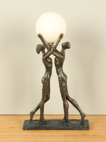 Figur Bronze-look Verlicht verbonden mit Beleuchtung, 46 cm