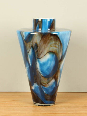 Vase Glas Blue Lagoon Dreieck, 38 cm