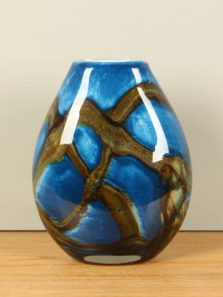 Vase Glas Blue Lagoon, 30 cm