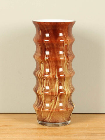 Vase Coffee gerippt, 30 cm