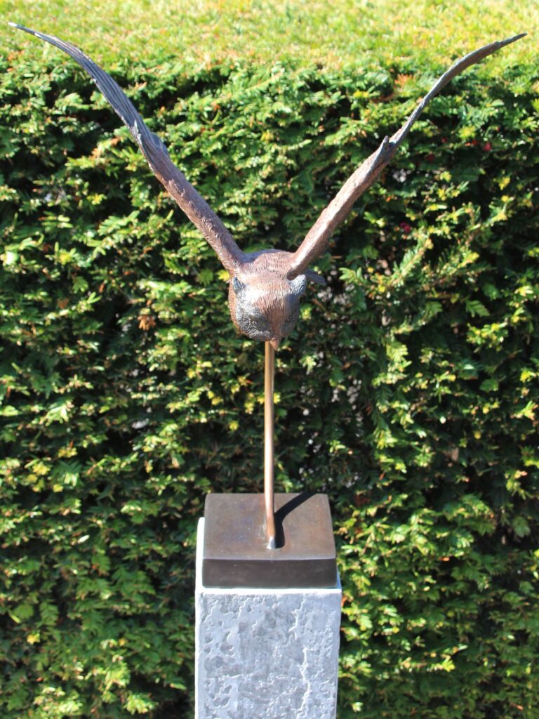 Gartenskulptur Bronze Eule, 55 cm