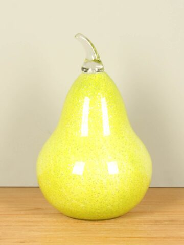 Glasobjekt Birne grün/silber, 40 cm
