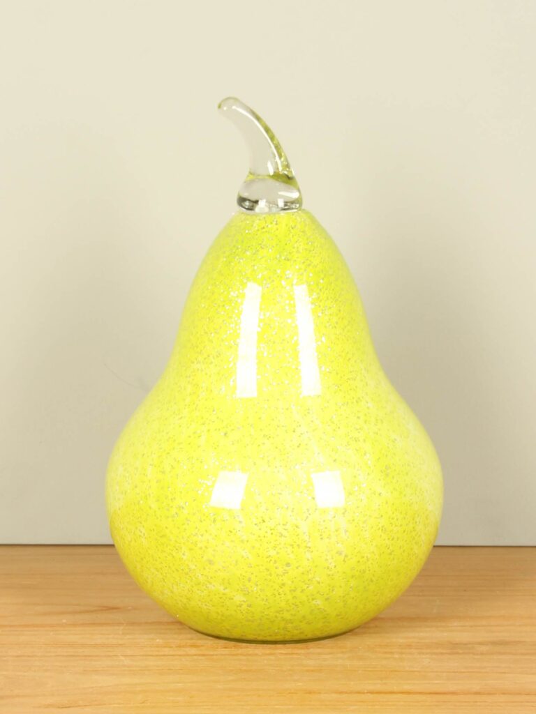 Glasobjekt Birne grün/silber, 40 cm