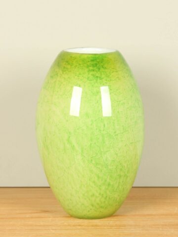 Grüne Glaskugelvase, 30 cm