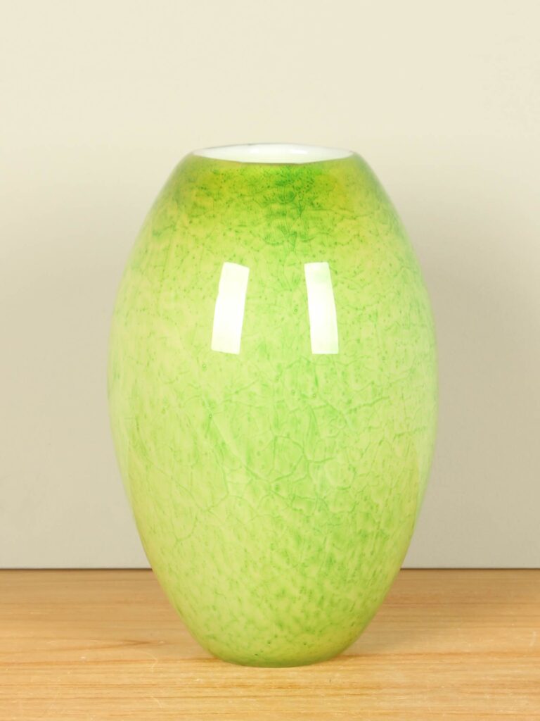 Grüne Glaskugelvase, 30 cm
