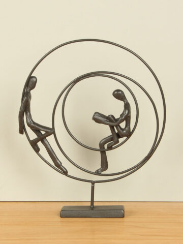 Bronzeoptik/ Metall figur Cirkels, 23 cm