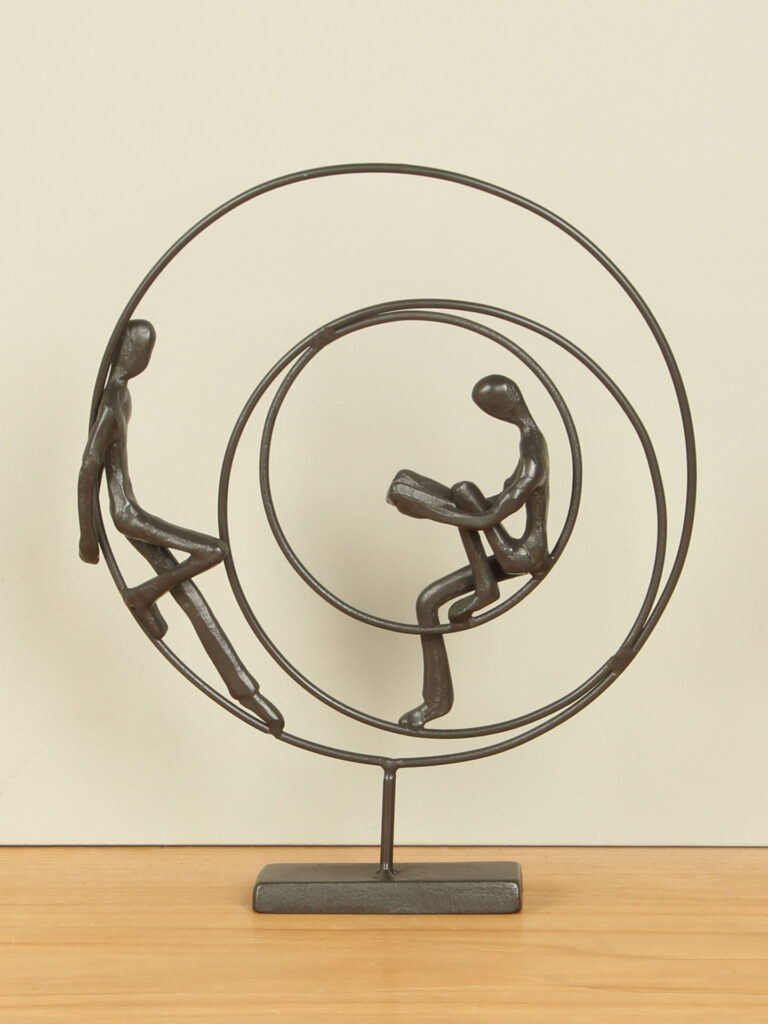 Bronzeoptik/ Metall figur Cirkels, 23 cm
