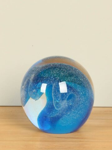 Presse papier Glas Golf blau Ø11 cm
