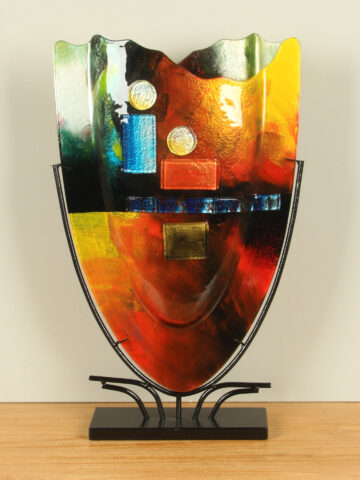 Vase Glas Desert auf Fuß, 57 cm