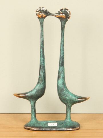 Bronze Skulptur Elkaars aandacht, 16 cm