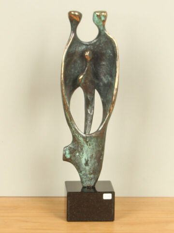 Bronze Statue Gezin, 31 cm