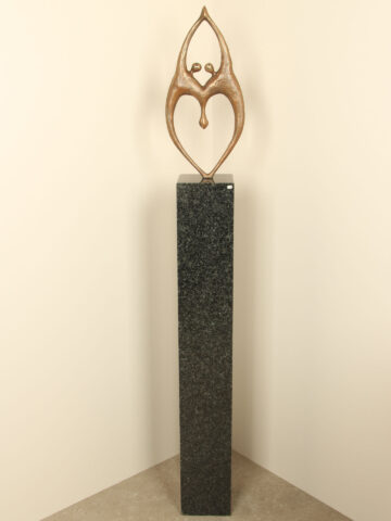 Skulptur Bronze In Harmonie, 45 cm inkl. Granitsäule
