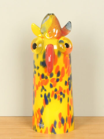 Dekoration Papagei aus Glas gelb