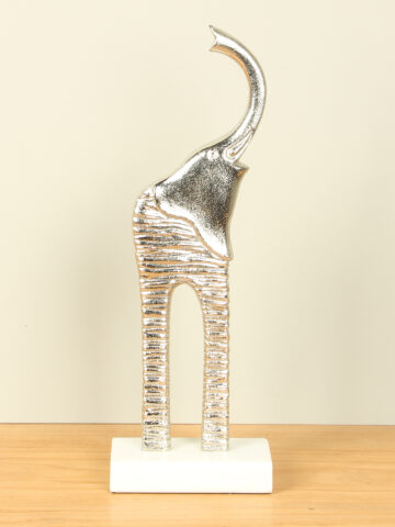 Aluminium figur elefant auf Marmor Fuß, 37 cm