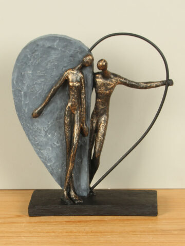 Bronzeoptik figur Für immer in deinen Herz, 32 cm