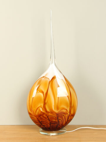 Glasdeko mit Beleuchtung ocker mit gerader Spitze