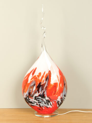 Glasdeko Tischlampe rot