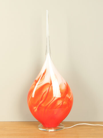 Glasdeko mit Beleuchtung rot mit gerader Spitze