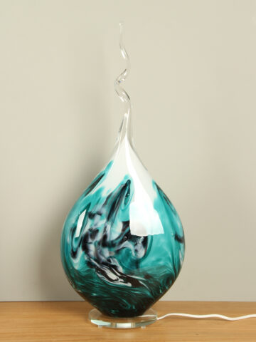 Glasdeko Schirmlampe Meeresgrün