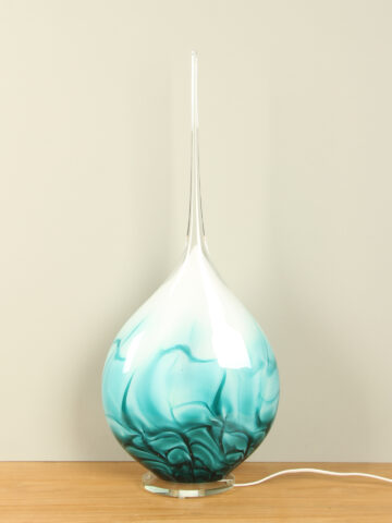 Glasdeko mit Beleuchtung Meeresgrün mit gerader Spitze