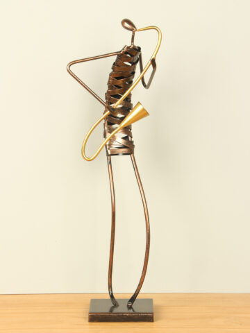 Metallskulptur Musiker Saxophon, 48 cm