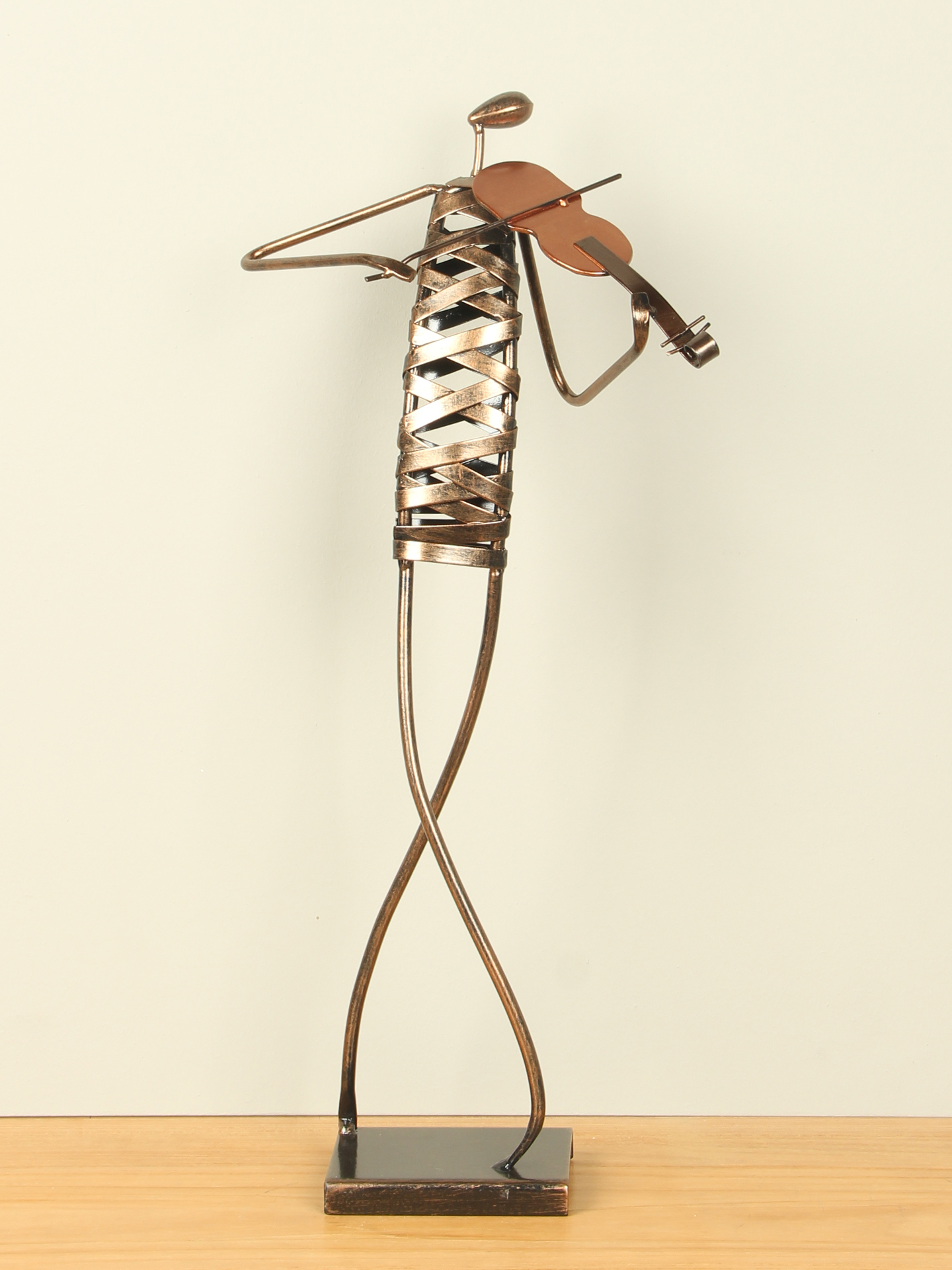 Metallskulptur Musiker Geige, 64 cm