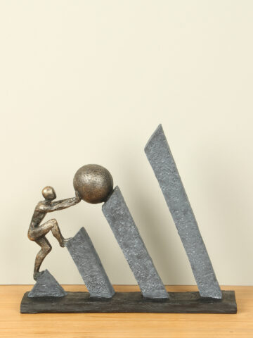 Figur in Bronzeoptik Beharrlichkeit, 28 cm