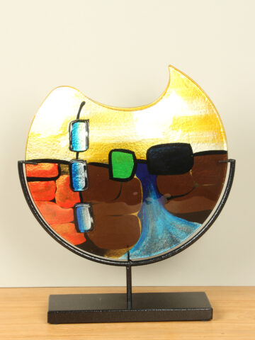 Vase Glas Murano auf Fuß, 37 cm